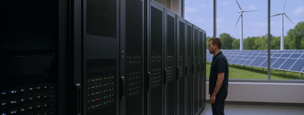 Centros de datos alimentados por energía renovable con GreenOps y FinOPs.