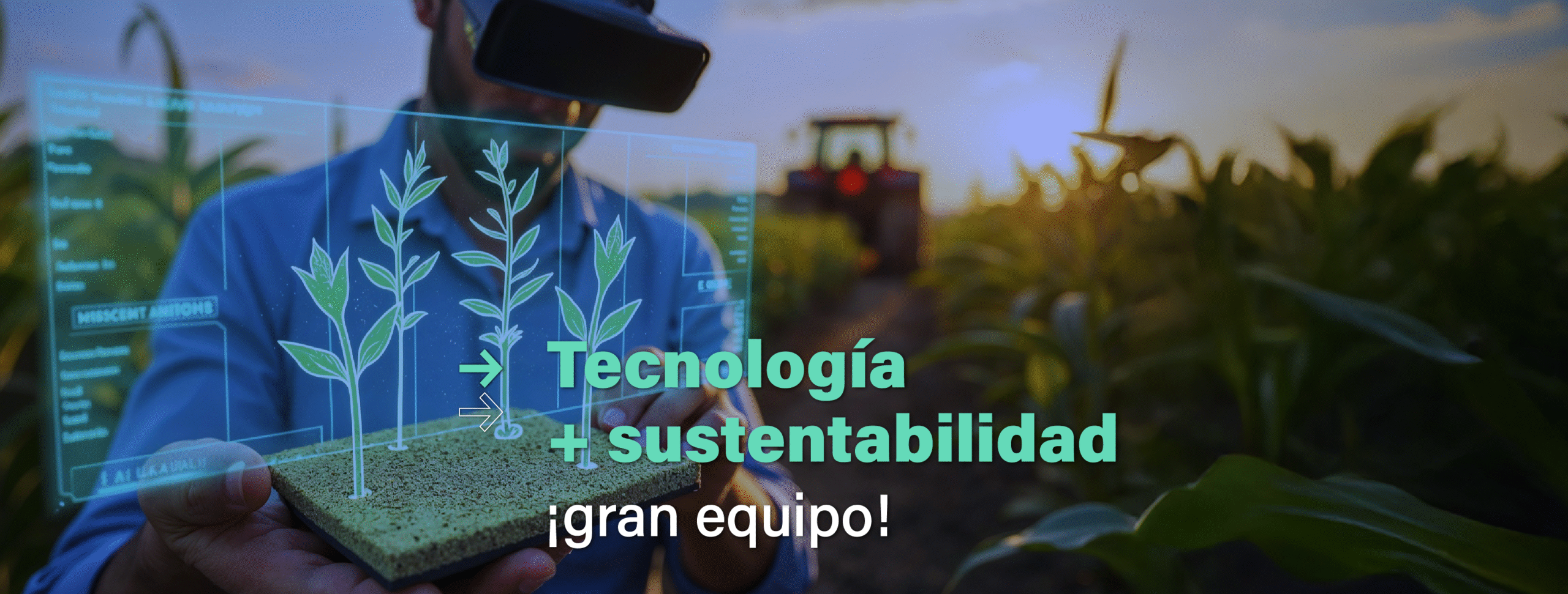 Transición gemela. En la imagen se lee la frase "Tecnología + sustentabilidad, un gran equipo".