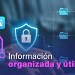 Imagen de un candado de seguridad digital con varias carpetas de información a su derecha