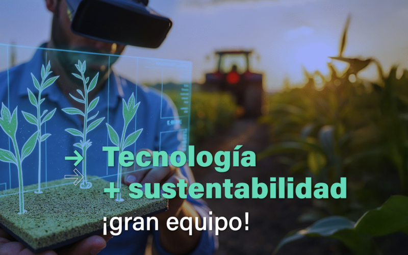 Transición gemela. En la imagen se lee la frase "Tecnología + sustentabilidad, un gran equipo".