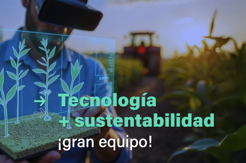 Transición gemela. En la imagen se lee la frase "Tecnología + sustentabilidad, un gran equipo".
